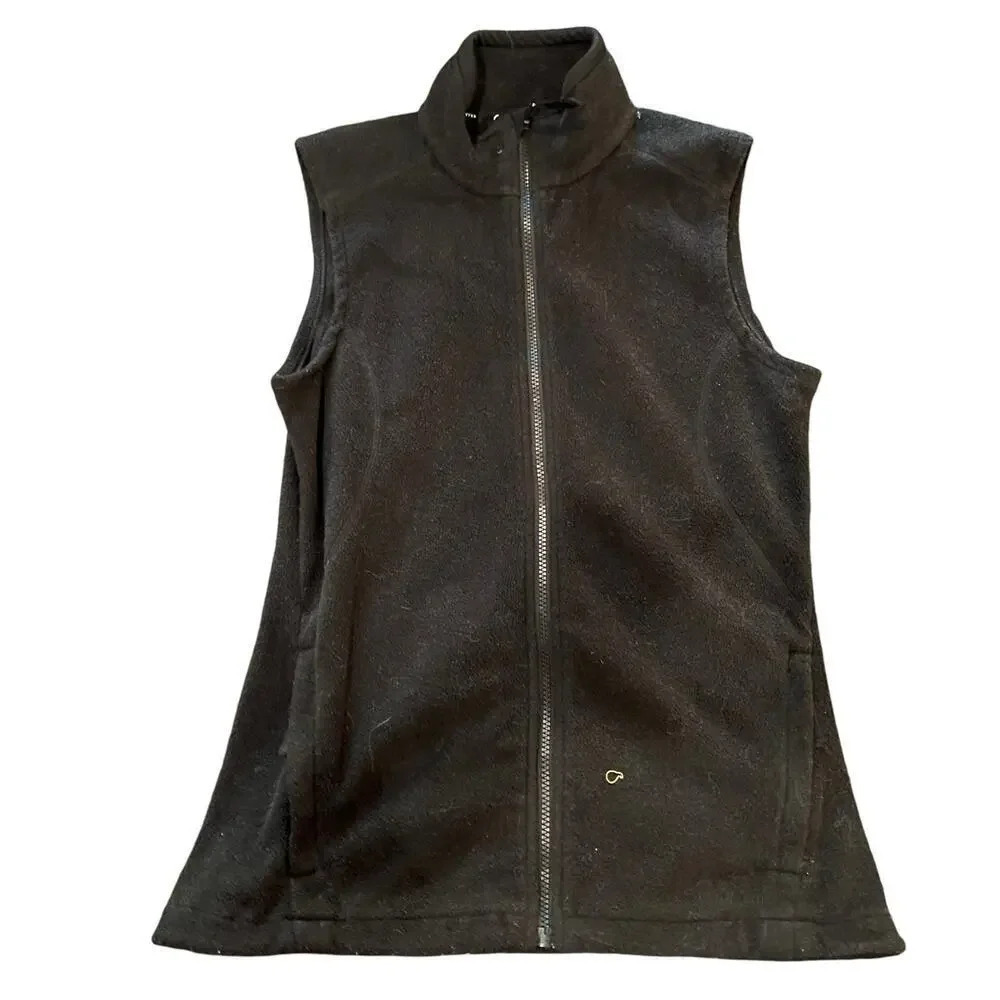Cablela's Women’s Small Black Fleece High Neck Full Zip Vest‎